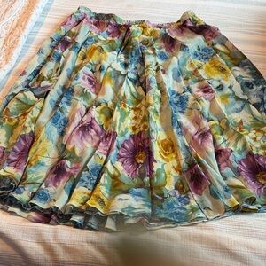 Coldwater Creek Floral Circle Skirt in Blue, Purple & Yellow
Top included